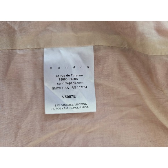 Sandro Paris Blazer Red Textured Open Front Blazer Jacket Size 40 - Picture 3 of 8